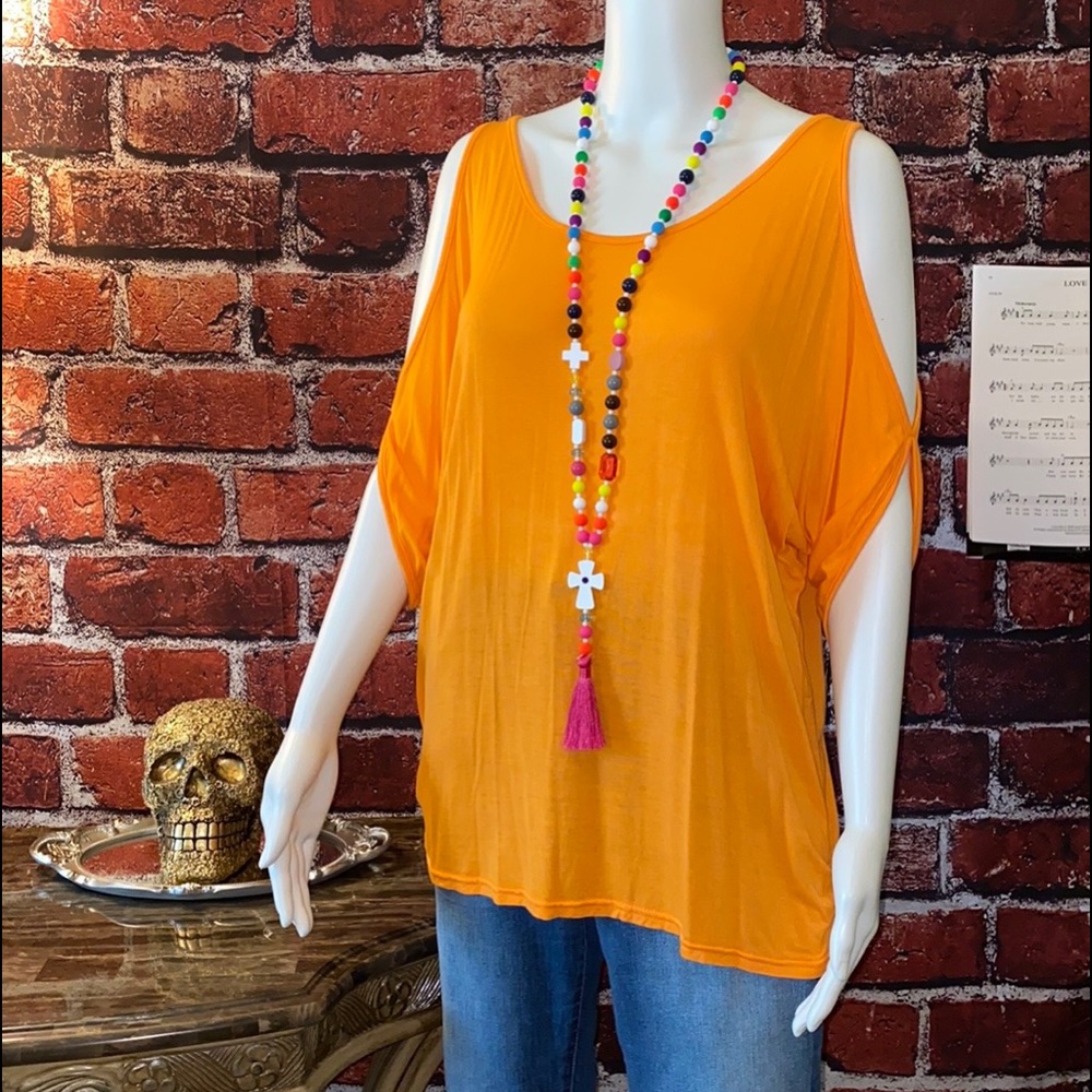 Cold Shoulder Dolman Sleeve Top